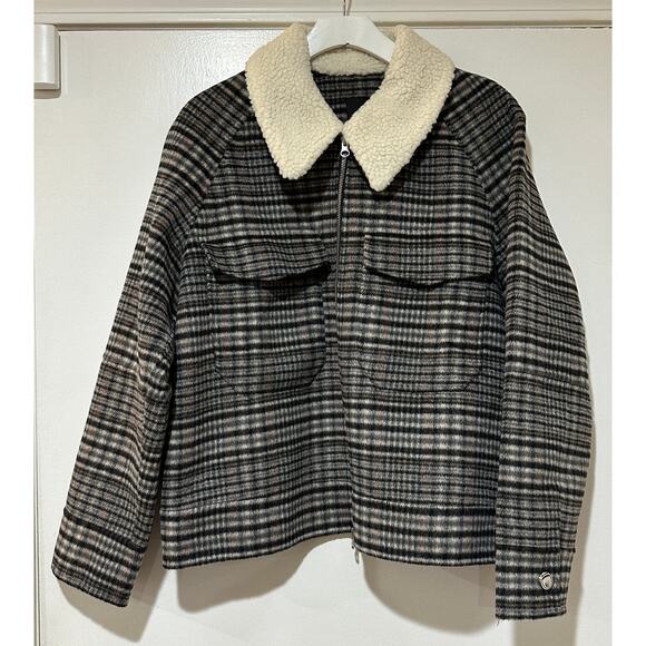 Rails Cheyenne Jacket Onyx Taupe Pink Wool Poly Blend Size Large NWT Stylish - Picture 2 of 16